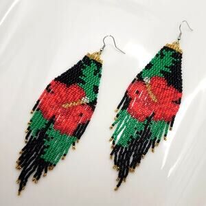 Floral Boho Retro Beaded Earrings